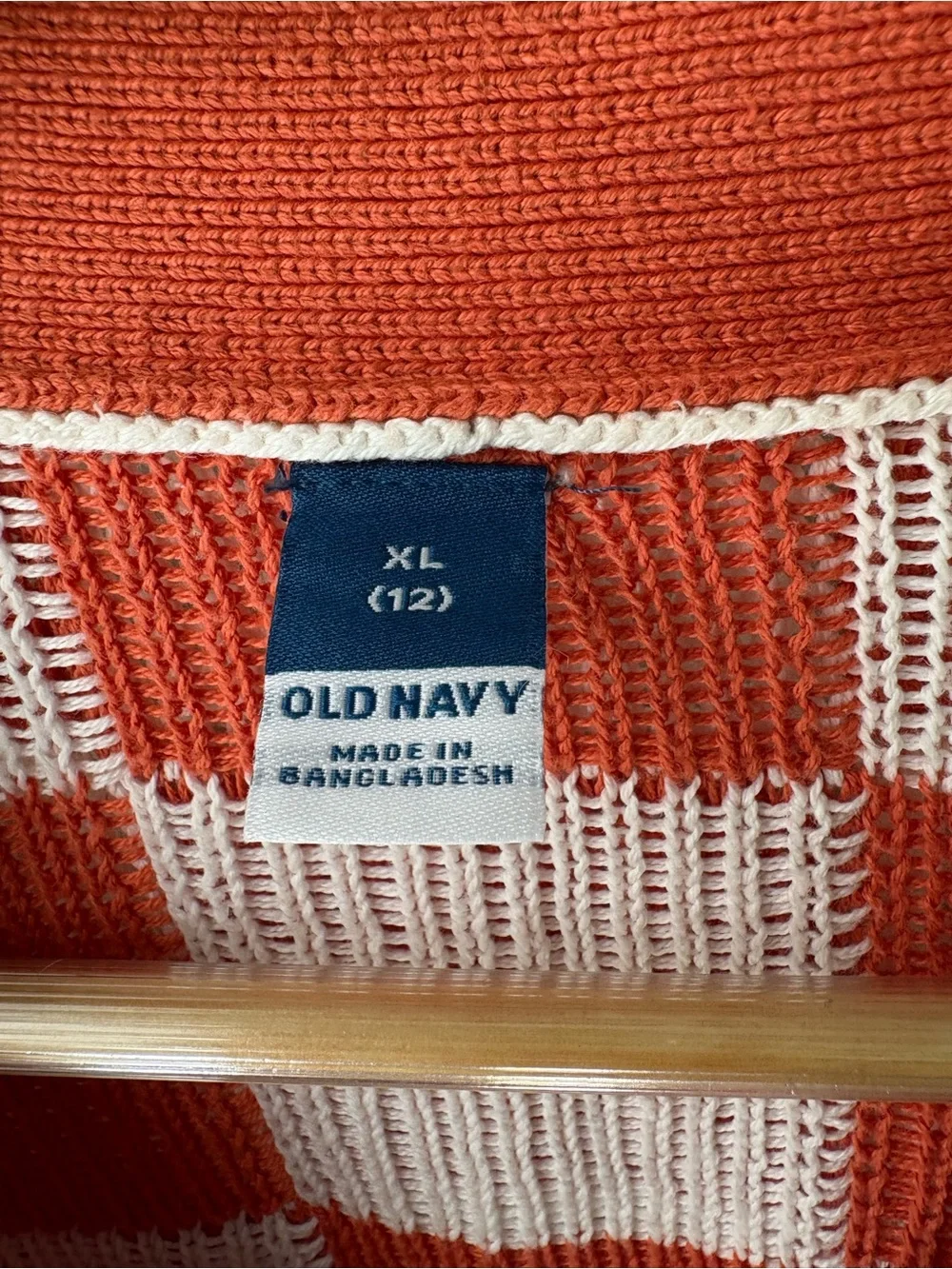 OLD NAVY NWOT Checkerboard Knit Cardigan Sweater 100% Cotton Loose Size 12 (XL)